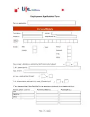 External Employment Application Form Template