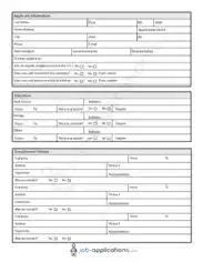 Generic Employment Application Form Template