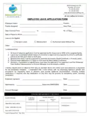 Leave Application Sample for Employee Form Template
