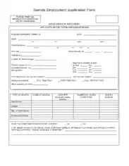 Printable Application Form for Employment In Pdf Template