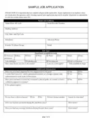 Free Download PDF Books, Printable Employment Application Form Sample Template