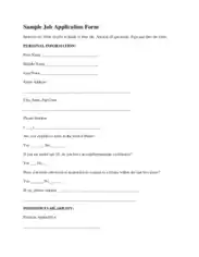 Free Download PDF Books, Sample Job Application Form Template