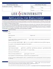 Standard Employment Application Template