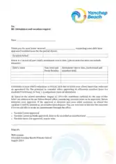 Attendance and Vacation Leave Letter Template