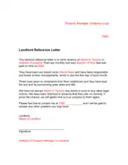 Free Download PDF Books, Landlord Reference Letter Template