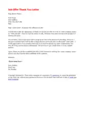 Free Download PDF Books, Thank You Job Offer Letter Template