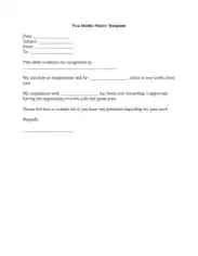 Free Download PDF Books, Two Weeks Notice Letter Template