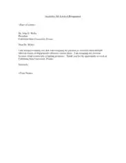 Academic Job Resignation Letter Template