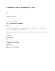 Free Download PDF Books, Company Auditor Resignation Letter Template