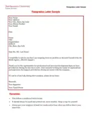Formal Job Resignation Letter Template