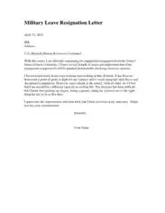 Free Download PDF Books, Military Leave Resignation Letter Template
