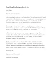 Teaching Job Resignation Letter Template