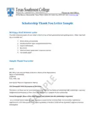 Scholarship Thank You Letter Sample Template