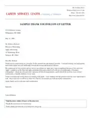 Thank You Letter After Follow up Interview Template