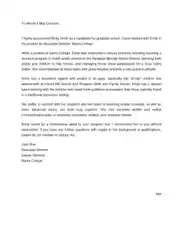 Letter of Recommendation for Graduate School from Employer Template