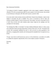 Letter of Recommendation for Master Degree Template