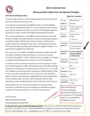 Elementary Student Welcome Letter Template