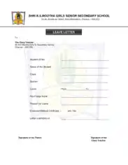 Free Download PDF Books, Student Leave Letter to Teacher Template