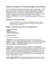 Sample Termination Letter for Cause or Performance Template