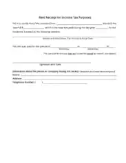 Income Tax Payment Receipt Form Template