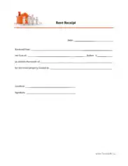 Monthly Rental Payment Receipt Form Template