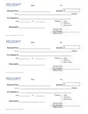 Printable Cash Payment Receipt Form Template