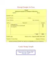 Free Download PDF Books, Student Fees Payment Receipt Form Template