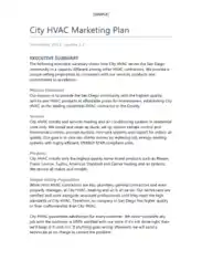Free Download PDF Books, Sample City HVAC Business and Marketing Plan Template