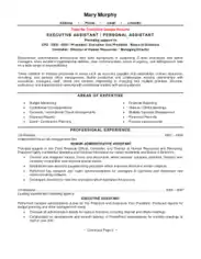 HR Executive Assistant Template