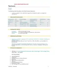Free Download PDF Books, Resume of Senior HR Executive Template