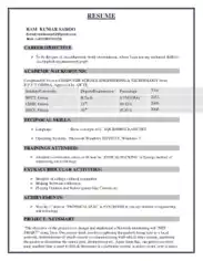 Computer Science Engineer Fresher Resume Template