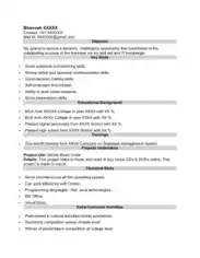 Oracle DBA Fresher Resume Template