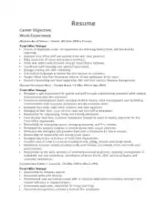 Front Office Manager Resume Sample Template