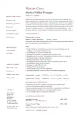 Resume for Medical Office Manager Template