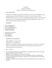 Sales Manager Position Resume Template