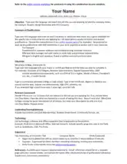 Free Download PDF Books, Combination Resume Template