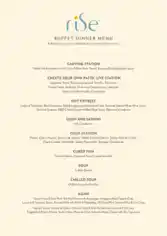 Free Download PDF Books, Buffet Dinner Menu Sample Template