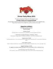 Free Download PDF Books, Dinner Party Menu Sample Template