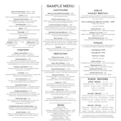Free Download PDF Books, Restaurant Food Menu Sample Template