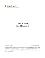 Asset Purchase Letter of Intent Template