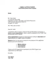 Business Plan Letter of Intent Template