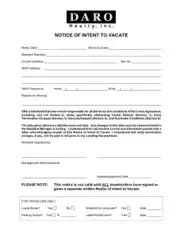 Intent to Vacate Letter to Download Template