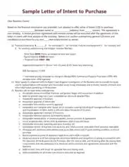 Letter of Intent to Purchase Business Assets Template