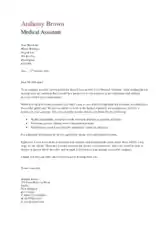 Medical Assistant Letter of Intent Template