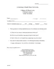 Print College Letter of Intent Template