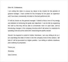 Sample Letter of Intent for Promotions Template