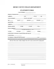Police Department Statement Form Template