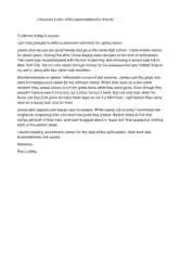 Character Letter of Recommendation for Friend Template