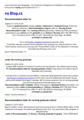 Free Download PDF Books, Nursing Graduate School Recommendation Letter Template