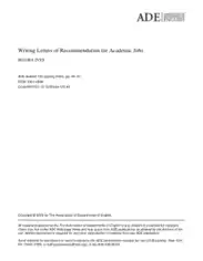Sample Academic Job Recommendation Letters Template